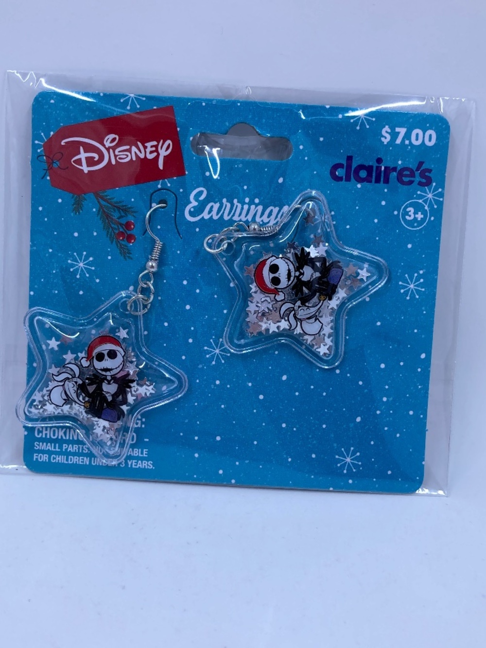 Santa Jack Skellington Star Earrings NIP Claire’s Disney Nightmare Before Xmas